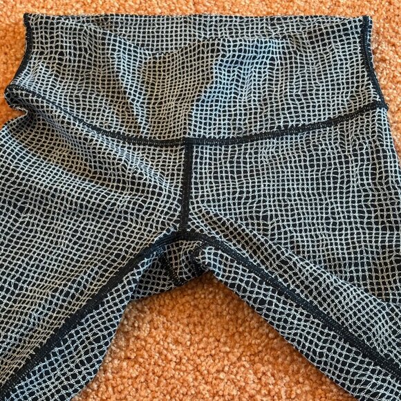 Like New Lululemon Wunder Under Mid Rise Pant Fall Net White Black Leggings 4 - Picture 5 of 10
